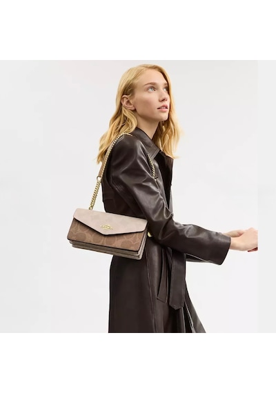 Coach Klare Envelope Crossbody Kadın Çanta Logolu Krem