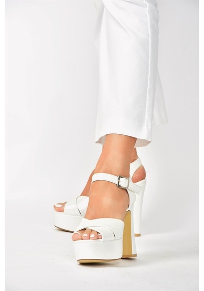 Fox Shoes Sedef Platform Topuklu Kadın Ayakkabı M348202409 Sedef