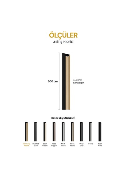 Vilo Mpc J Bitiş Profili Harmony Wood 300cm Xl Duvar Paneli Kenar Ve Dış Köşe Bitişi