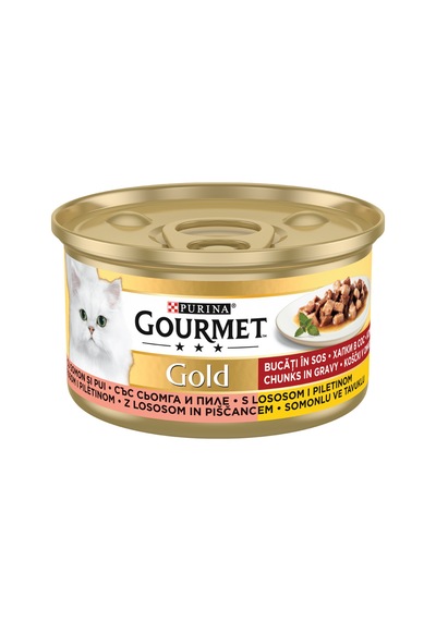 Gold Somon Ve Tavuklu Konserve Yetişkin Kedi Maması 24 X 85 G
