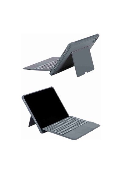 Apple Uyumlu iPad  Air 13 M2/m3 Ledli 360 Manyetik Standlı Touchpadli Katanya Klavyeli Tablet Kılıfı Klavyeli Kılıf