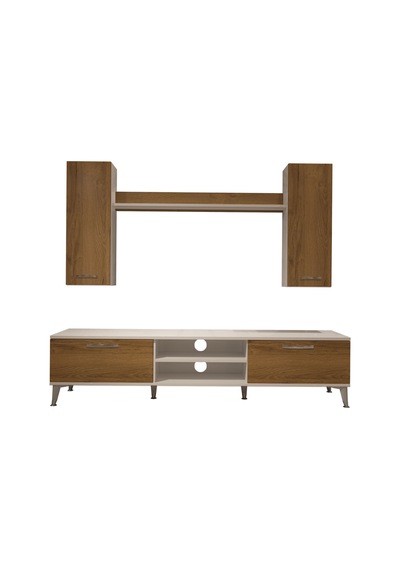 Decoraktiv Eko 7 Mdf Dvd Silver Tv Ünitesi Tv Sehpası - Beyaz Pera Beyaz - Meşe