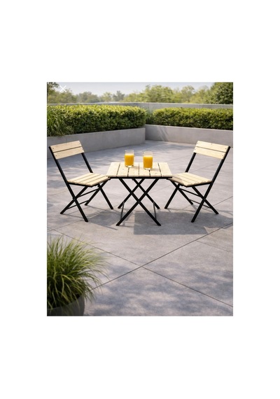 Balkon Bahçe Mutfak 3 Lü Bistro Set 2 Sandalye 1 Masa Siyah Siyah Balkon Bahçe Mutfak 3 Lü Bistro Set 2 Sandalye 1 Masa Siyah Siyah