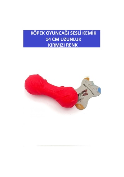 Zetconcept Plastik Tırtıklı Sesli Köpek Oyuncağı - Kemik Şekilli- 14 Cm Boy
