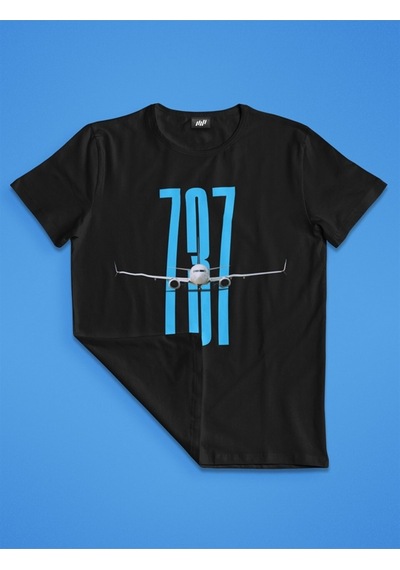 Flood Of Style Boeing 737 Siyah T-shirt