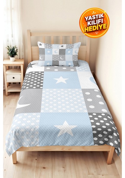 Yıldız Ay Mavi Genç Odası Tek Kişilik Pike Takımı - Gri Geometrik 160x220 Cm Kapitone Yatak Örtüsü Kumlu Şafak Solgunluğu Yıldız Ay Mavi Genç Odası Tek Kişilik Pike Takımı - Gri Geometrik 160x220 Cm Kapitone Yatak Örtüsü Kumlu Şafak Solgunluğu