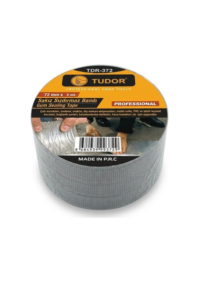Tudor Tdr-372 Takviyeli Sakız İzolasyon Bandı Sızdırmaz Sakızlı Bant - 72 Mm X 2 Metre - 10 Adet