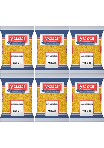 Yazar Sarı Mercimek 6 x 750 G