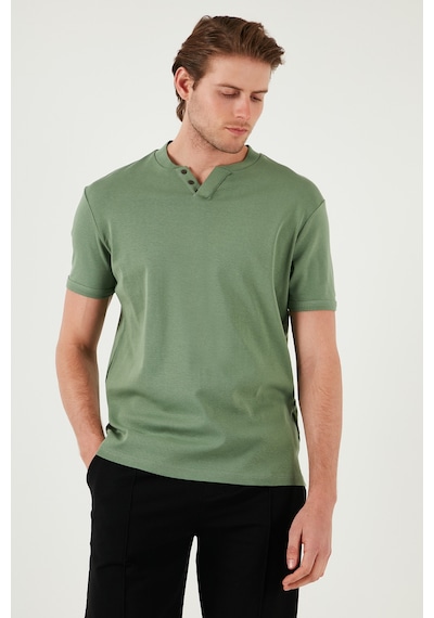 Buratti Pamuklu V Yaka Slim Fit Erkek T Shirt 5902122 Elma Yeşili