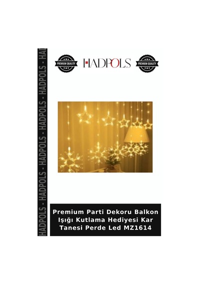 Premium Parti Dekoru Balkon Işığı Kutlama Hediyesi Kar Tanesi Perde Led Mz1614
