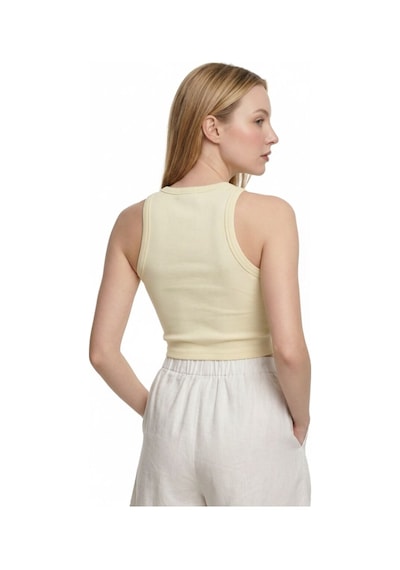 LOFT Crop Kadın Atlet Light Yellow