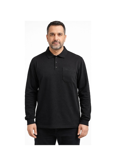 Classics Men Simenti Regular Fit Polo Yaka Uzun Kol Sweatshirt - 7566 Siyah