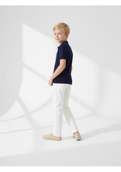 Zekids Erkek Çocuk Tasarım Pantolon-17166 Beyaz