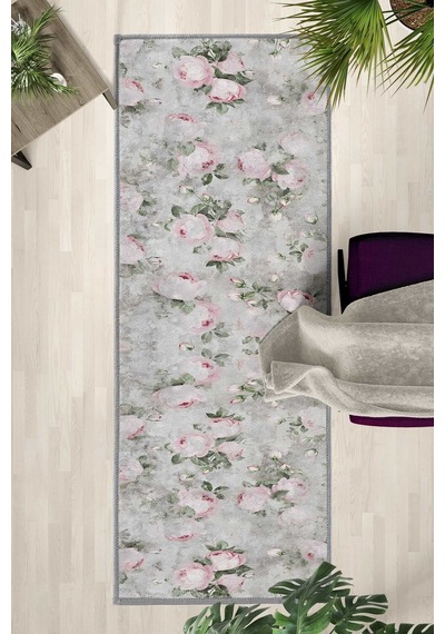 Fbh15304 Salon Mutfak Yatak Odası Yıkanabilir Yolluk Açık Gri
