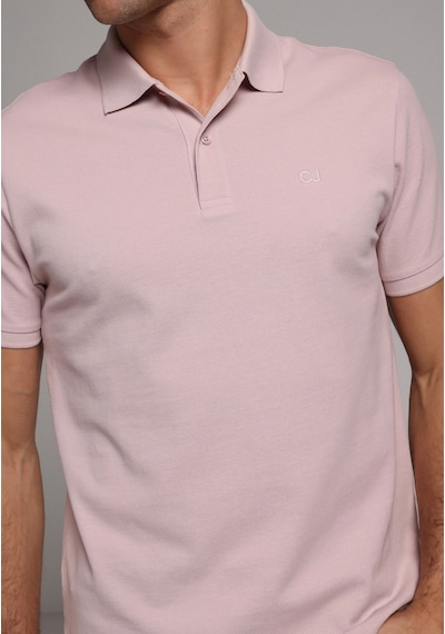 Colins Regular Fit Polo Yaka Düz Erkek Pembe Kısa Kol Tişört Cl1073960 Q1.v2 Plı Pembe