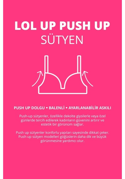 Lol Up Push Up Balenli Sütyen 2'li Paket Çok Renkli
