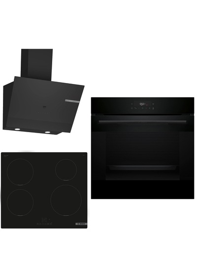 Bosch HJG852YB0T - PUE611BB5E - DWK67PJ60T İndüksiyon Ocaklı Siyah 3 Lü Ankastre Set 640