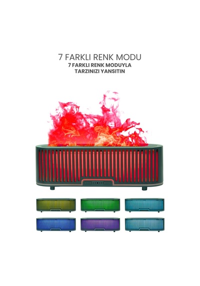 Hava Nemlendirici Şömine Efektli Gece Lambası Koku Dağıtıcı Relax Aromaterapi Difüzör