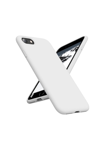 Apple iPhone 8 Uyumlu Silikon Kılıf - Pastel Renk Tonu Kamera Korumalı Esnek Kapak - Beyaz