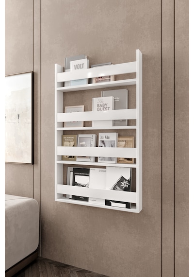 Afilli Montessori Çocuk Odası Kitaplığı Mdf Kitaplık 10x74x120 Cm Beyaz