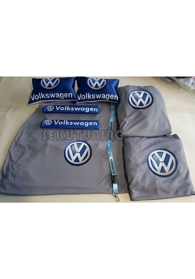 Volkswagen Gri Servis Kılıfı,Boyun Yastık,Kemer Pedi,Ayna Ipi Set (269031650)
