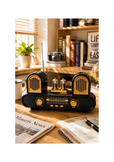Golon Rx-998 Siyah Nostaljik Şarjlı Radyo Bluetooth Hoparlör Usb Tf Kart Fm/am/sw 3 Bantlı Sencan Sound