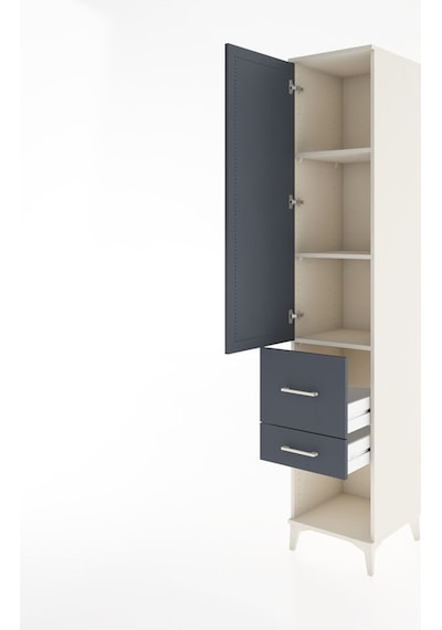 Hyperion Dolap 3 Raflı 2 Çekmeceli Tek Kapaklı 44x44x221 Aytaşı-antrasit Aytası