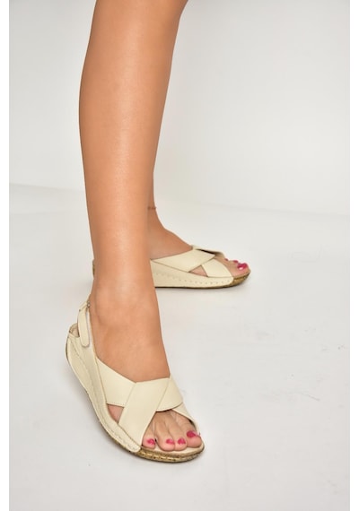 Fox Shoes U555061003 Bej Hakiki Deri Sandalet Bej-hakiki Deri Bej