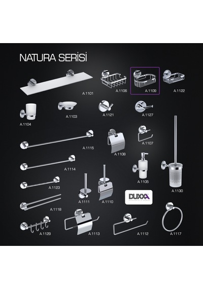 Duxxa Natura Rozetli Oval Tel Sabunluk A.1109 Krom