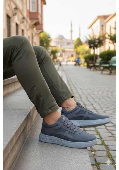 Fort 2308 Dks Keten Rahat Hafif Sneaker Erkek Ayakkabı Füme