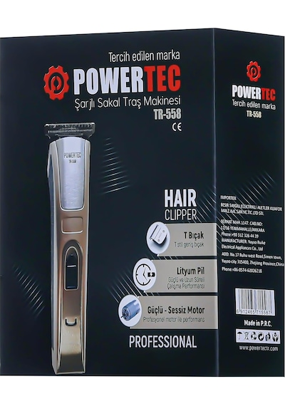 Powertec Tr-558 Profesyonel Şarjlı Saç Sakal Ense Vücut Tıraş Mak