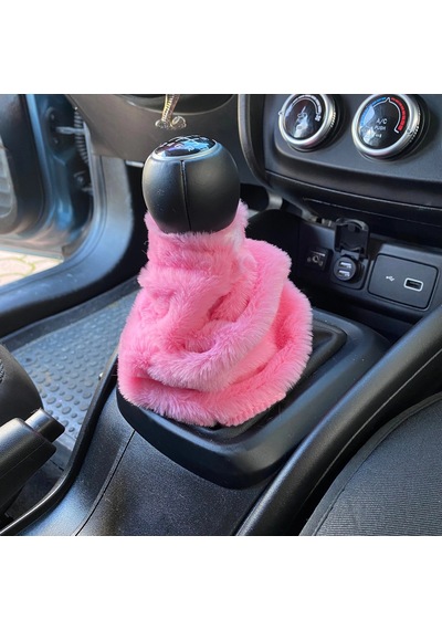 Yumuşak Peluş Vites Körüğü Vites Süsü Şeker Pembe