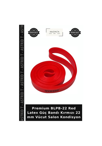 Premium Blpb-22 Red Latex Güç Bandı Kırmızı 22 Mm Vücut Salon Kondisyon