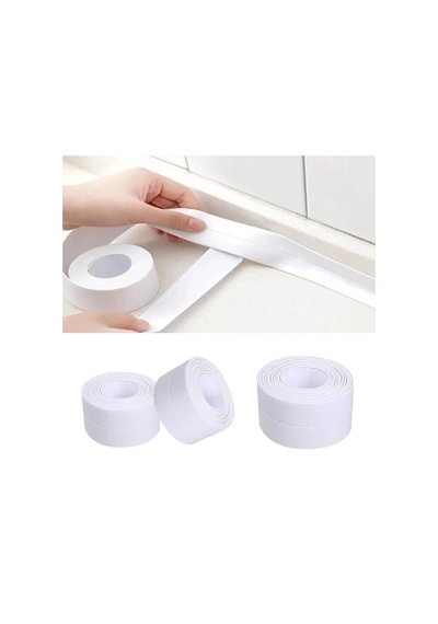 3b Trend 4 Adet 12,8 Metre Su Sızdırmaz Bant Mutfak Lavabo Banyo Pencere Duvar Bandı Beyaz