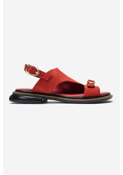 Luvi Shoes Cruel Kırmızı Süet Hakiki Deri Kadın Sandalet