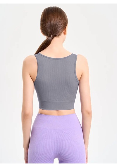 Mistirik Florio Model Seamless Örme Kumaş Sıkılaştırıcı Bluz Biker Crop Model Gri Renk Gri Mistirik Florio Model Seamless Örme Kumaş Sıkılaştırıcı Bluz Biker Crop Model Gri Renk Gri