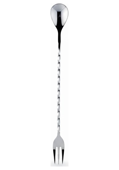 304 Kalite 30 Cm Paslanmaz Çelik Kokteyl Kaşığı Çatallı Profesyonel Bar Kaşığı