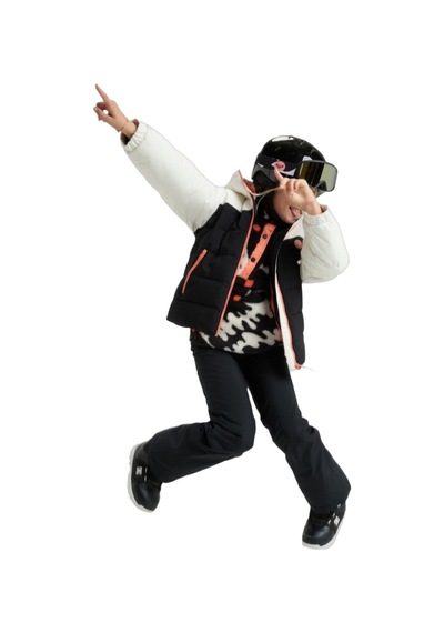 Roxy Roxy Snowyhill Puffy Girl Jk Kız Çocuk Beyaz Snowboard Ceketi Wcf0 Beyaz