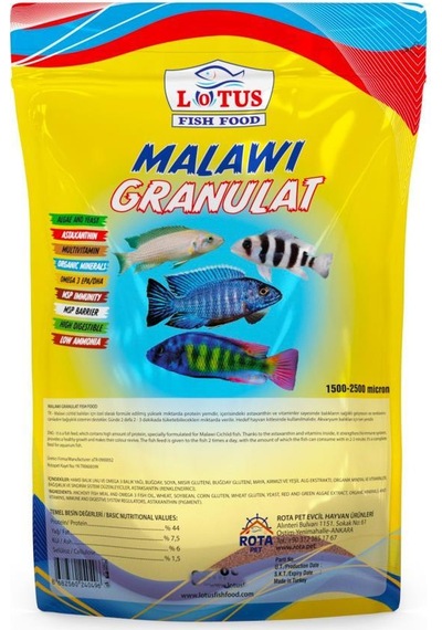 Lotus Malawi Granulat Balık Yemi 1 KG
