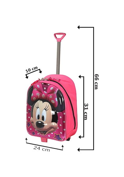 Anaokulu Çocuk Valiz Sırt Çantası Mini Mouse Çekçekli Abs Pembe