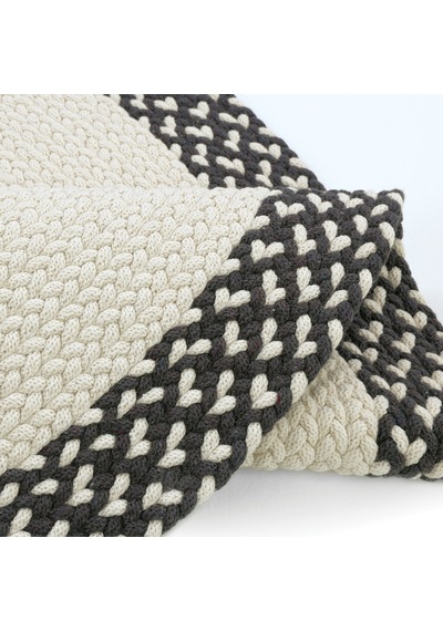 Cool Halı Glenn Krem Antrasit Oval Kilim Pamuklu Leke Tutmayan Çift Taraflı Yıkanan Mutfak Kilimi