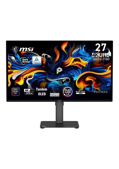 Msı Pro Max 271upx12g 26.5 3840x2160 4k Uhd 120hz 0.03 Ms Hdmı Dp Type-c Vesa Display Hdr True Black 400 Amd Freesync Premium Pro Qd-oled Monitor