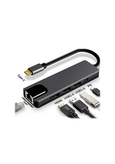 Hadron Hdx7791 Usb + Hdmi + Pd To Type-c Dönüştürücü