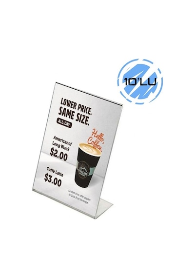 Masaüstü L Tipi Dikey Pleksi Fölyük Broşürlük 10'Lu Paket