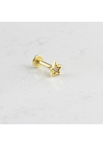 Glorria Altın Yıldız Tragus Piercing Çok Renkli 31980781