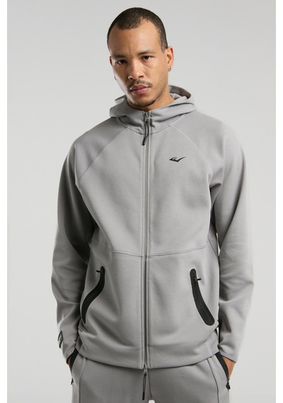 Everlast Champions Collection Gri Erkek Yüksek Yaka Full Zip Kapüşonlu Sweatshirt Gri