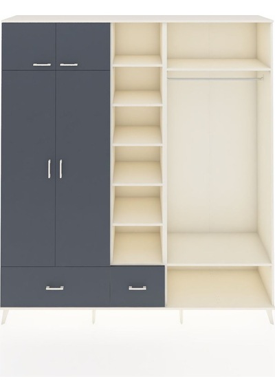 Hyperion Dolap 12 Raflı 2 Çekmeceli 2 Askılı 220x44x243 Aytaşı-antrasit/antrasit Çok Renkli Hyperion Dolap 12 Raflı 2 Çekmeceli 2 Askılı 220x44x243 Aytaşı-antrasit/antrasit Çok Renkli