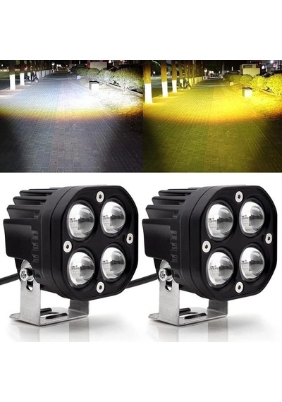 3'' Beyaz Sarı Led Çakarlı Spot Off Road, Motosiklet Sis Farı Çalışma Lambası 12-24v 40w