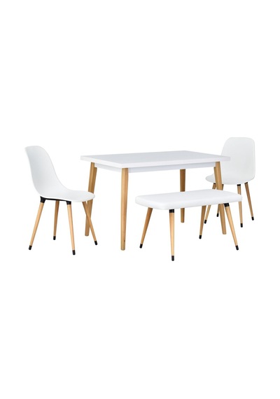 Vilinze Eames Sandalye-bank Avanos Ahşap Mdf Mutfak Masası Takımı - 70x120 Cm Natürel Vilinze Eames Sandalye-bank Avanos Ahşap Mdf Mutfak Masası Takımı - 70x120 Cm Natürel