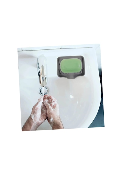 Silikon Mutfak, Banyo Su Giderli Vantuzlu Esnek Sabunluk Bordo Renk Çok Renkli